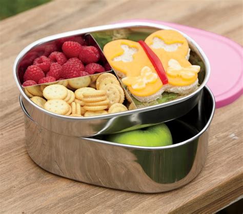 metal bento lunch box pottery barn|microwavable stainless steel lunch box.